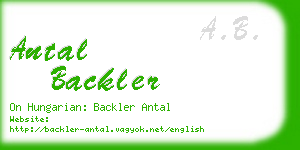 antal backler business card